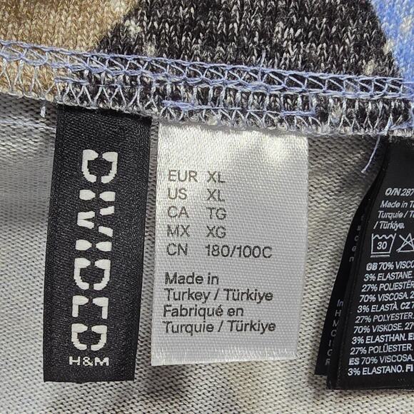 Divide Blue Black Knit Argyle Mini Skirt Stretch Tube Pencil Unlined Women's XL - Picture 4 of 7